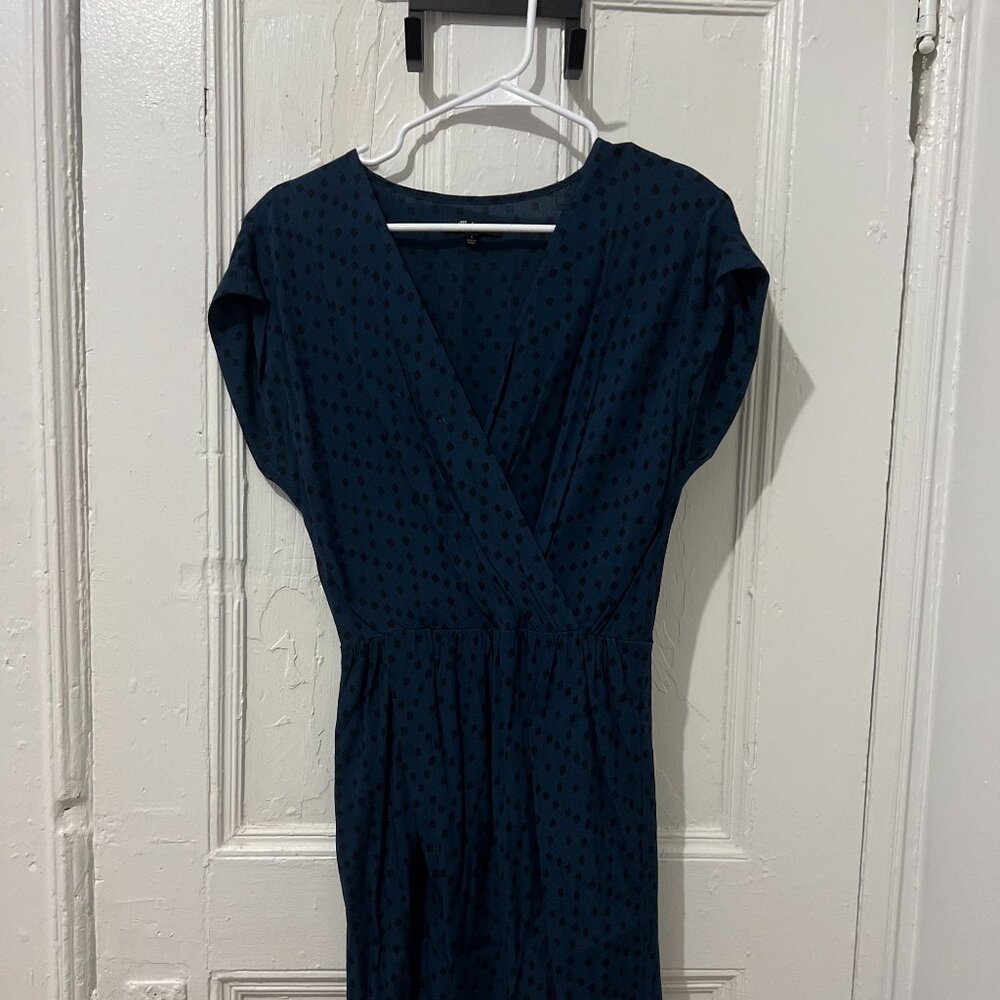 Madewell Faux-wrap dress – Teal – Size S